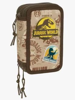 JurassicWorld Kreativt Legetøj>Jurassic World Penalhus med 3 Rum, Sandfarvet