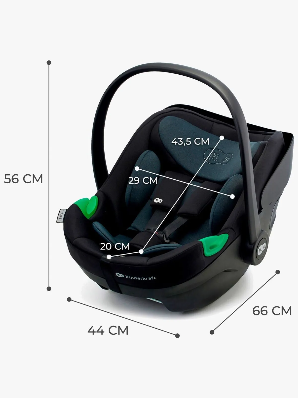 Kinderkraft I-CARE i-Size Autostol Baby, Graphite Black