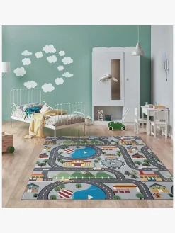 Børn KM Carpets Vejtæppe 120x160 cm, Grå