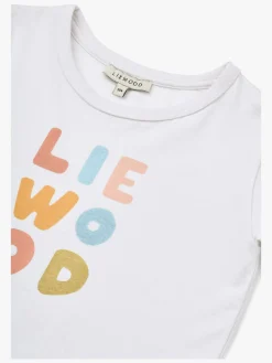 Børn Liewood Overdele></noscript>Apia Placement T-shirt, Pale tuscany/Crisp white