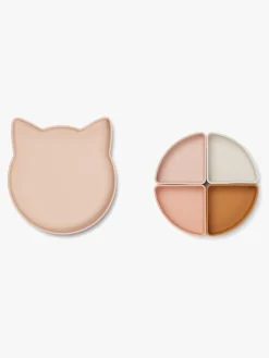 Liewood Spisetid>Arne Opdelt Tallerken Silikone, Cat Rose Multi Mix