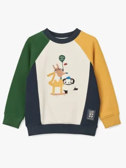 Børn Liewood Overdele>Aude Placement Sweatshirt, Friends / Sandy / Classic Navy Multi Mix