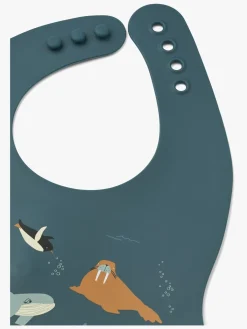 Liewood Spisetid*Ember Mønstret Hagesmæk 2-pak, Arctic Sea/Ocean view Blå