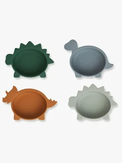 Liewood Spisetid*Iggy Dino Skåle Silikone 4-pak, Blue Multi Flerfarvet