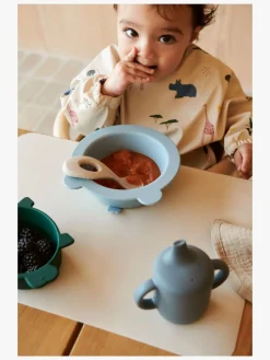 Liewood Spisetid*Iggy Dino Skåle Silikone 4-pak, Blue Multi Flerfarvet