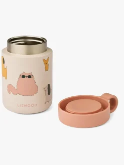 Liewood Spisetid>Kian  Mønstret Termobeholder, Cats & Dogs/Sandy