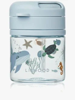 Liewood Spisetid*Pavia Tritan Sugerørskop 280 ml, Sea Creature/Sandy Blå