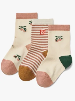 Liewood Undertøj*Silas Strømper 3-pak, Peach sea shell mix Lyserød/Beige