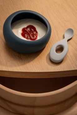 Liewood Spisetid>Sparia Skål & Ske Sæt, Whale blue/Dove blue