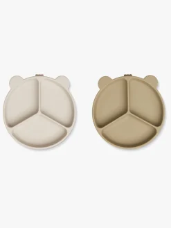 Liewood Spisetid*Stacy Opdelt Tallerken 2-pak, Sandy/Oat Beige