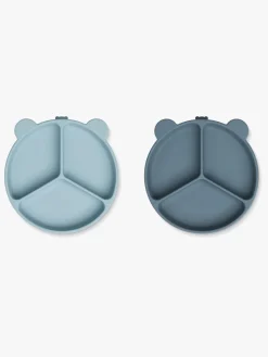 Liewood Spisetid*Stacy Opdelt Tallerken 2-pak, Sea Blue/Whale Blue Blå