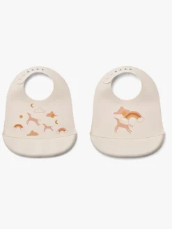 Liewood Spisetid>Tilda Hagesmæk med Tryk 2-pak, Dream/Ecru