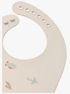 Liewood Spisetid*Tilda  Mønstret Hagesmæk Silikone 2-pak, Aviator/Ecru Beige