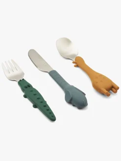 Liewood Spisetid>Tove Bestik Stål/Silikone, Golden Caramel Mix