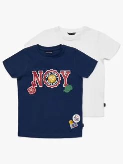 Børn LucaLola Overdele>Luca & Lola San Marino T-Shirt 2-pak, Navy/White