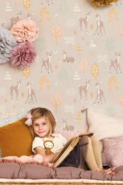 Børn Majvillan Interiør>Tapet Golden Woods, Dusty Lilac