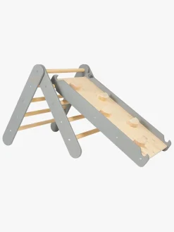 Meowbaby Børnemøbler*Klatretrekant med Klatrevæg, Grå