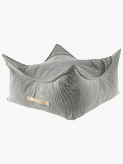 Meowbaby Børnemøbler*Puf Kvadrat Slimcord, Grå