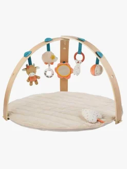 Nattou Babylegetøj>Mila, Zoë & Lana Aktivitetscenter med Træbuer