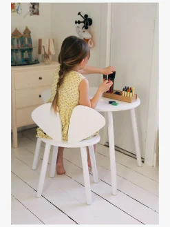 Børn Nofred Stol og Bord Mus, Hvid