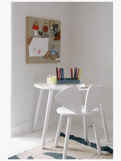 Børn Nofred Stol og Bord Mus, Hvid