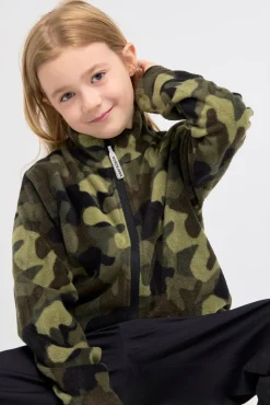 Børn Nordbjrn Fleecetøj>Nordbjørn Malö Fleecetrøje, Camo Splash Deep Lichen Green