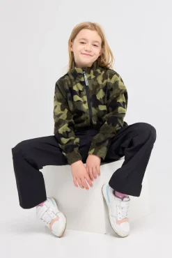 Børn Nordbjrn Fleecetøj></noscript>Nordbjørn Malö Fleecetrøje, Camo Splash Deep Lichen Green