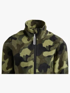 Børn Nordbjrn Fleecetøj></noscript>Nordbjørn Malö Fleecetrøje, Camo Splash Deep Lichen Green