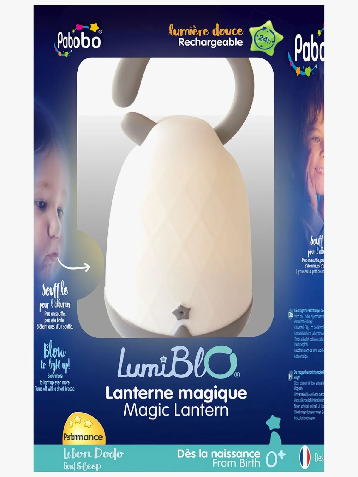 Børn Pabobo Magic Blow Natlampe, Hvid