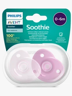 PhilipsAvent Sutter & Suttesnore>Philips Avent Curved Soothie 0-6 mdr., Lyserød