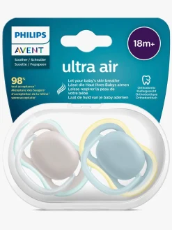 PhilipsAvent Sutter & Suttesnore>Philips Avent Ultra Air Deco Sut 2-Pak 18+m, Grå/Blå