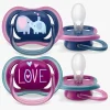 PhilipsAvent Sutter & Suttesnore>Philips Avent Ultra Air Deco Sut 2-Pak 18+m, Lyserød/Pink
