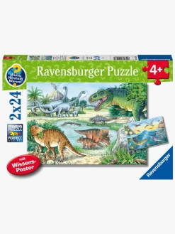 Ravensburger Puslespil Dinosaurusser på Land & i Vand 2x24 Brikker