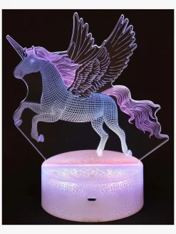 Børn Robetoy Lamper & Belysning>3D LED-pære Enhjørning med Fjernbetjening