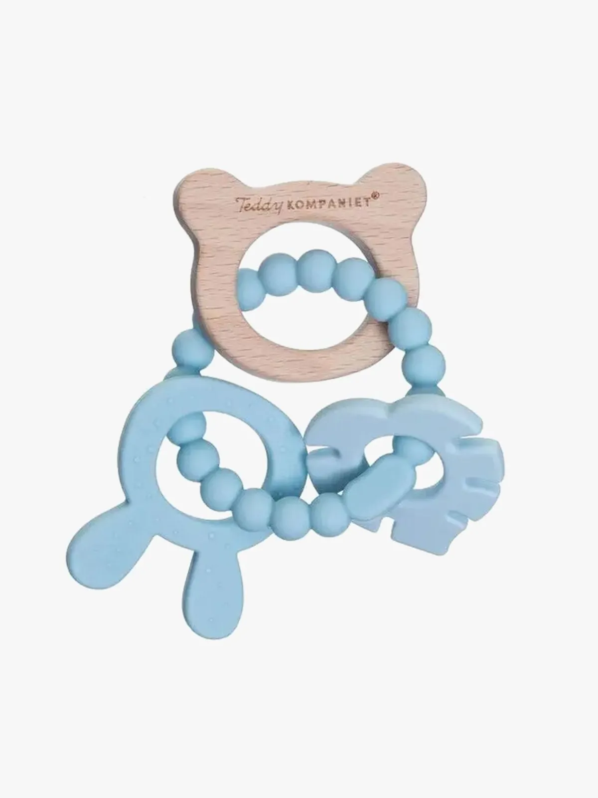 Teddykompaniet Babylegetøj* Silikone & træ Bidering, Teal