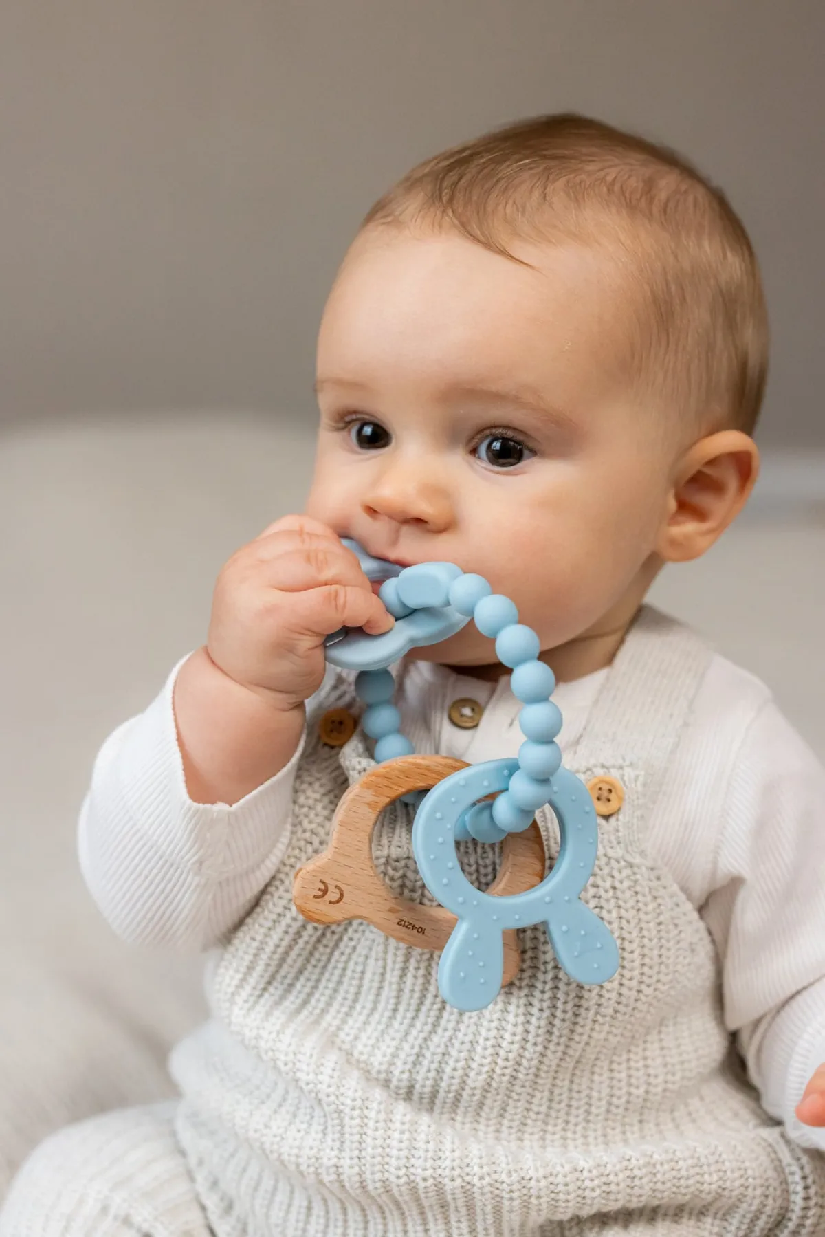 Teddykompaniet Babylegetøj* Silikone & træ Bidering, Teal