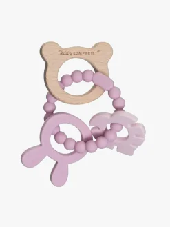 Teddykompaniet Babylegetøj* Silikone & træ Bidering, Foggy Pink