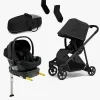 Thule Vognpakker*Shine Duovogn inkl. Beemoo Route i-Size Autostol Baby & ISOFIX Base, Black/Black Stone
