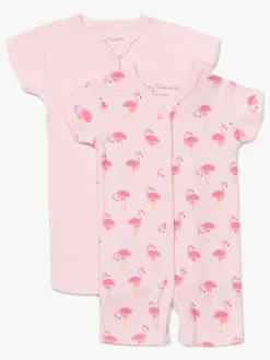 Børn TinyTreasure Heldragter>Tiny Treasure Summer Heldragt 2-pak, Pink/Flamingo