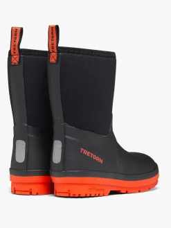 Børn Tretorn Kuling Neoprene Forede Gummistøvler, Black/Burnt Henna