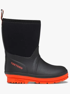 Børn Tretorn Kuling Neoprene Forede Gummistøvler, Black/Burnt Henna