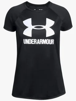 UnderArmour Overdele*Under Armour Big Logo Tee Solid SS Træningstrøje, Black Sort/Hvid
