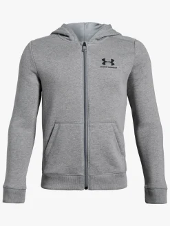 Børn UnderArmour Overdele>Under Armour EU Cotton Fleece Full Zip, Steel