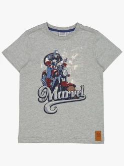 Børn Wheat Overdele>Captain America T-Shirt, Melange Grey
