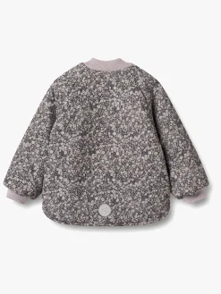 Wheat Fleecetøj|Vintertøj*Lake  Vendbar Termojakke, Black Sea Flowers