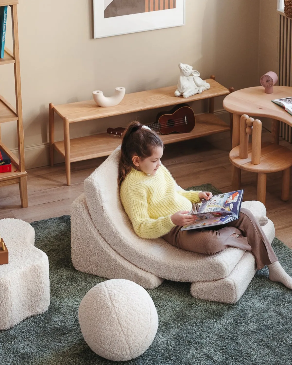 Børn Wigiwama Måne Lænestol, Cream White