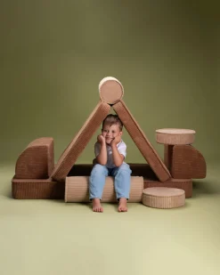 Børn Wigiwama Play Bygbar Sofa 272x156 cm, Toffee